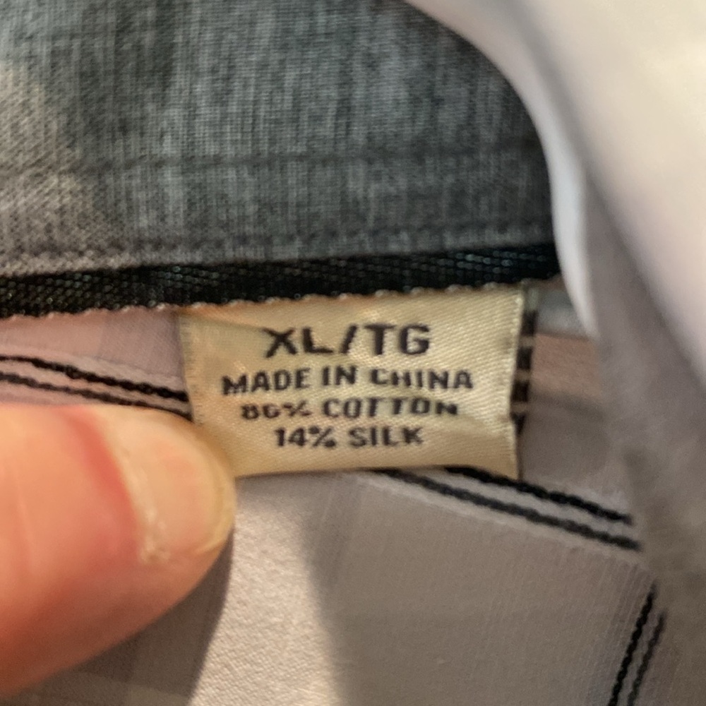 Tommy Bahama Island Modern Fit. XL. 86/14 Cotton/Silk Blend. Black/White - Picture 7 of 8